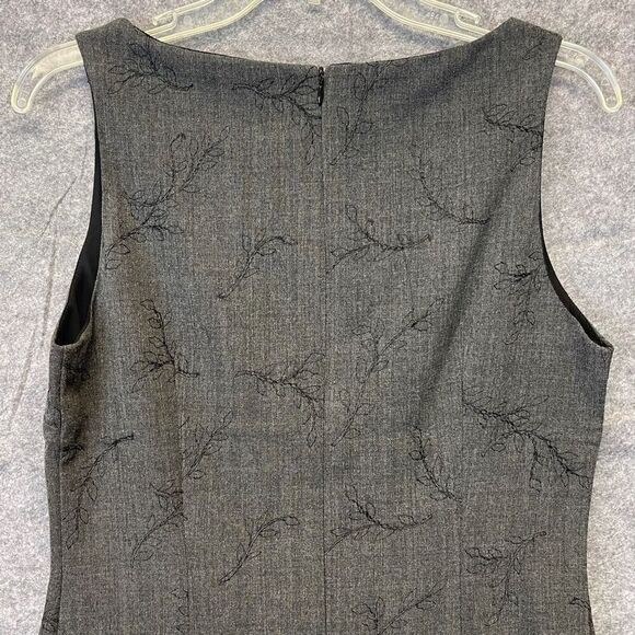 Harold's Dress Women's Size 8 Gray Wool Sleeveless Floral Pencil Embroidered EUC - Picture 11 of 16